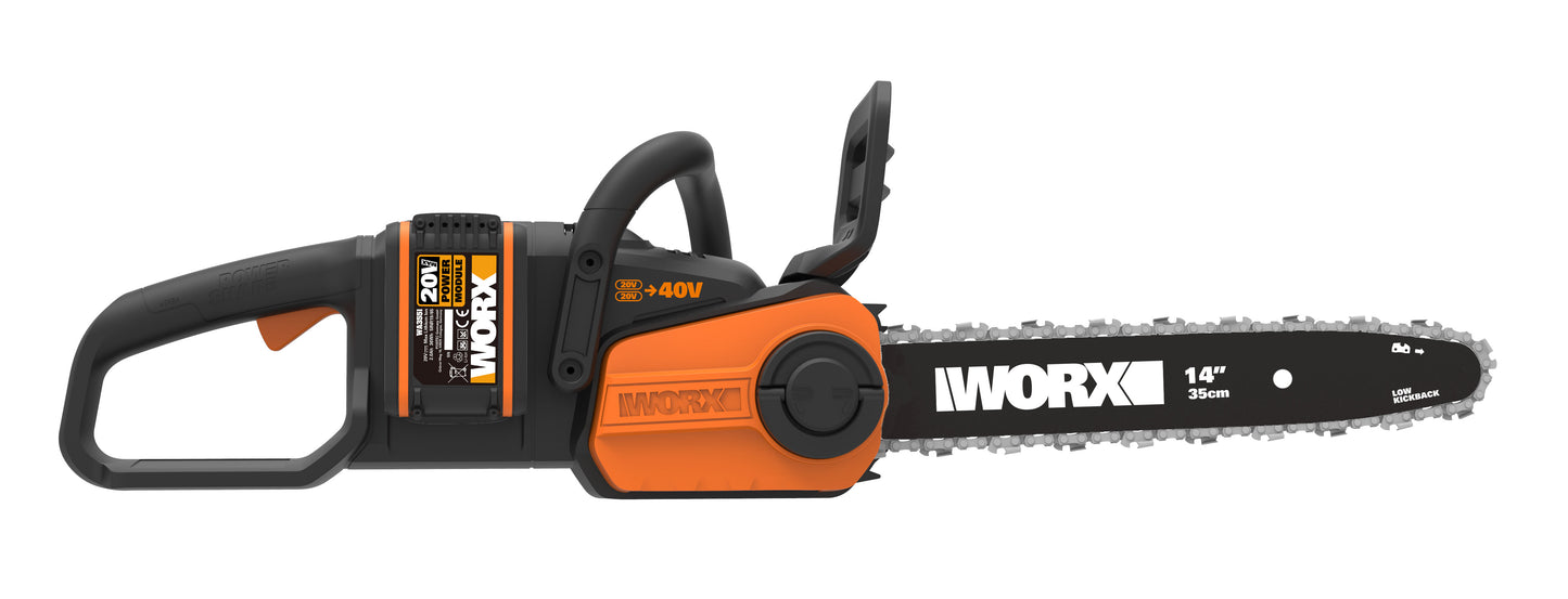 Worx WG384E - Motosierra 35cm BL 40V (2*20V) (2bat 2,0Ah)
