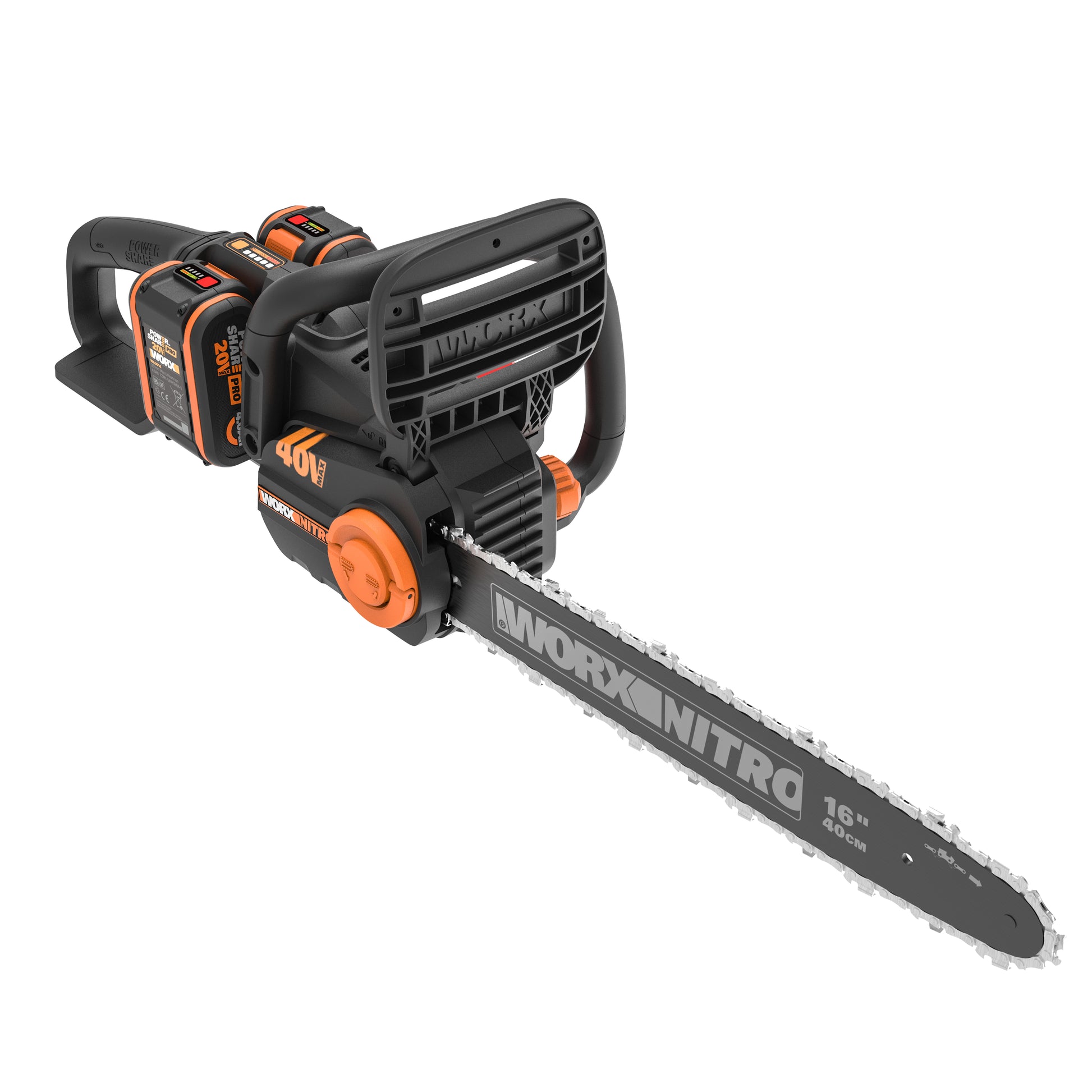 Worx WG385E - Motosierra BL 40cm NITRO 40V (2*20V) (2bat 4,0Ah)