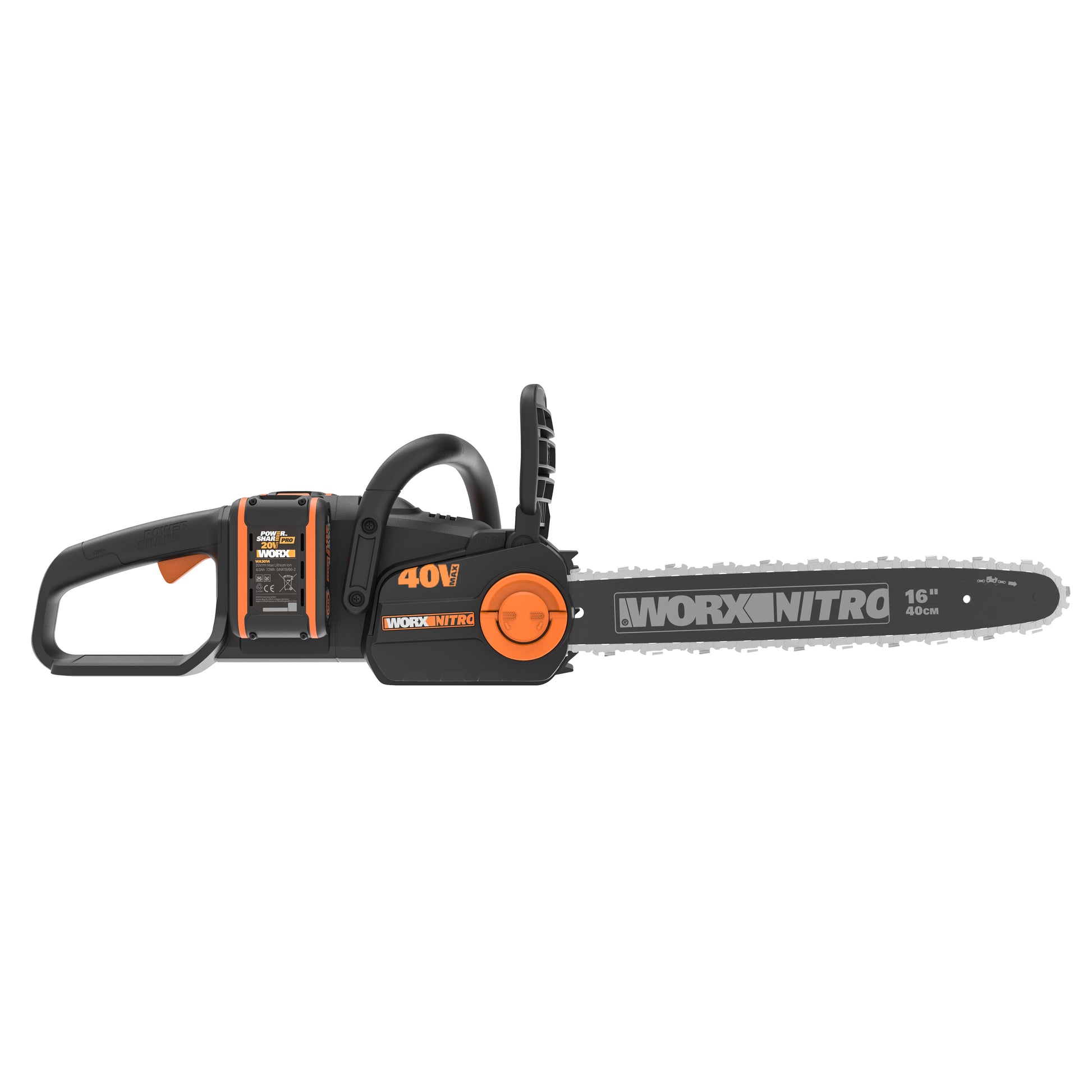 Worx WG385E - Motosierra BL 40cm NITRO 40V (2*20V) (2bat 4,0Ah)