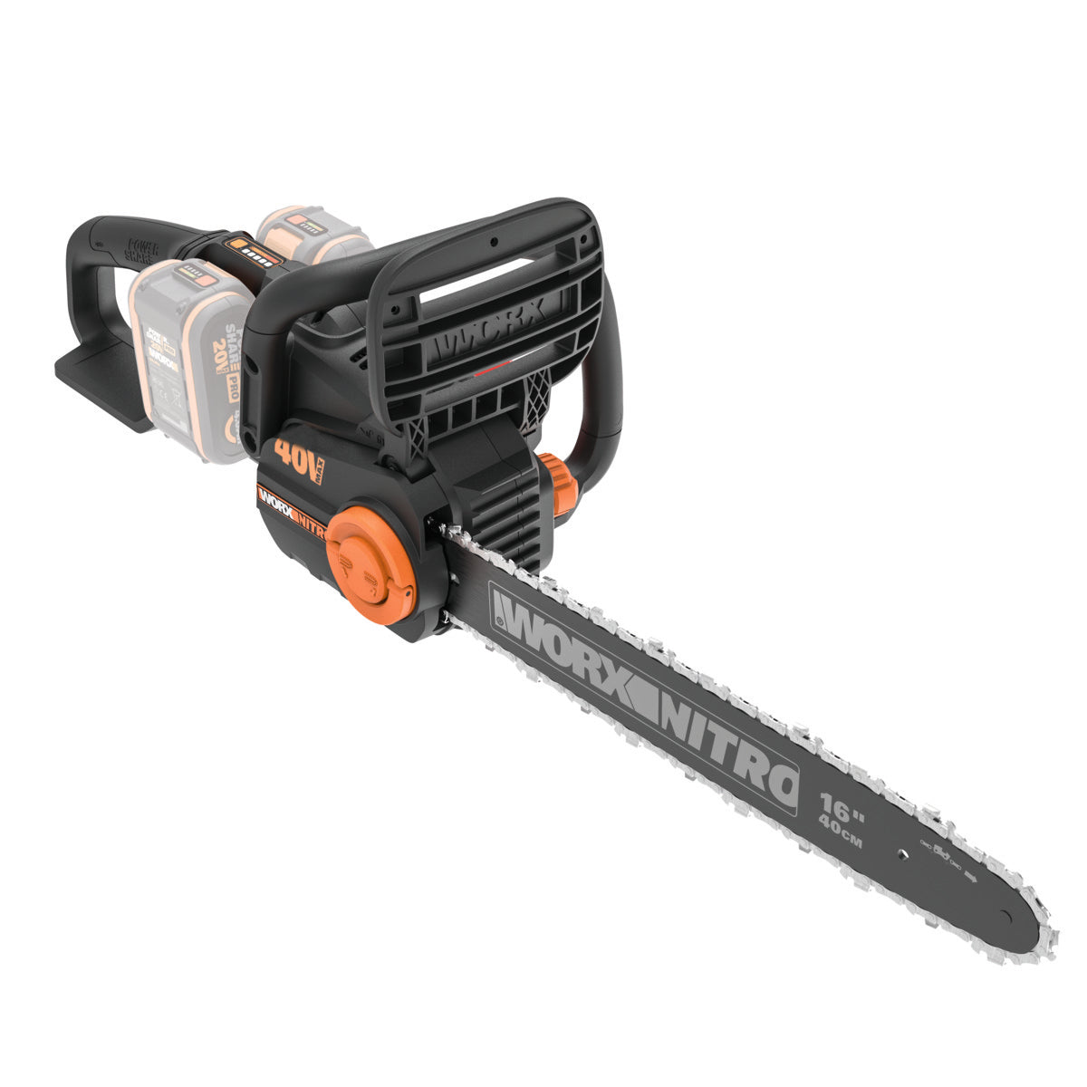 Worx WG385E.9 - Motosierra BL 40cm NITRO 40V (2*20V) (S/bat)