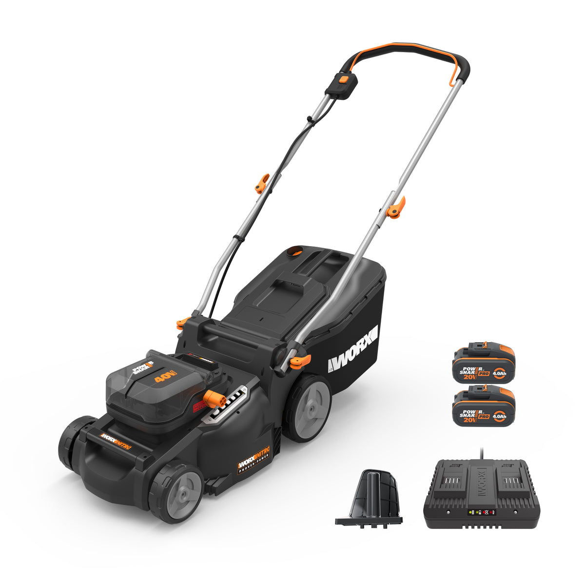 Worx WG737E - Cortacésped 37 cm BL NITRO 40V (2*20V) (2bat 2,0Ah)