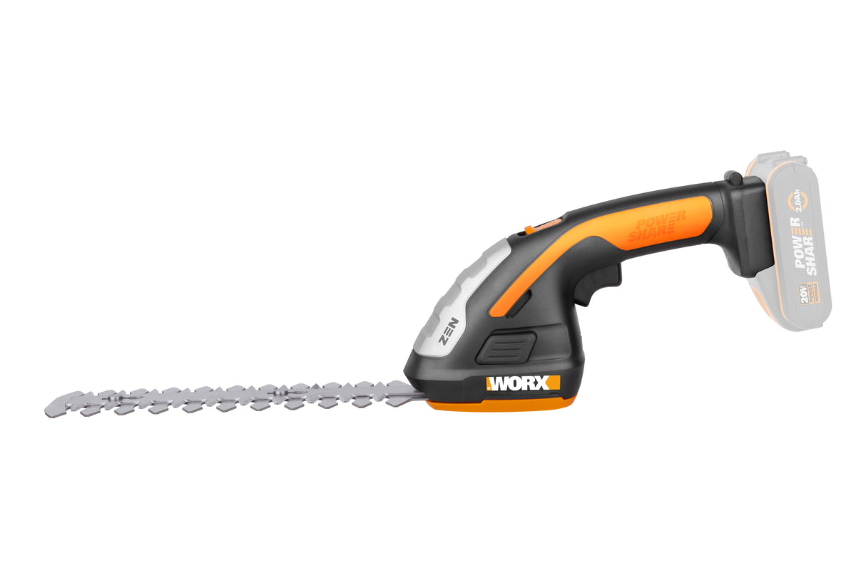 Worx WG801E.91 - Tijeras 4 en 1: Arreglasetos / Cortacésped /Cortasetos/Azadilla 20V (S/bat)