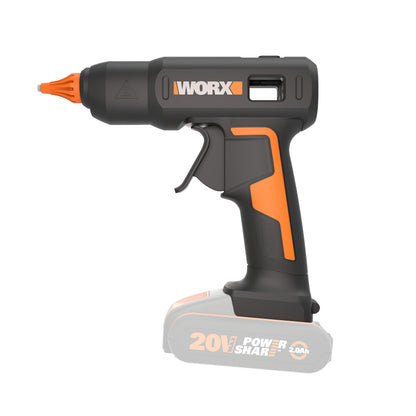 Worx WX045.9 - Pistola de silicona 20V (S/bat)