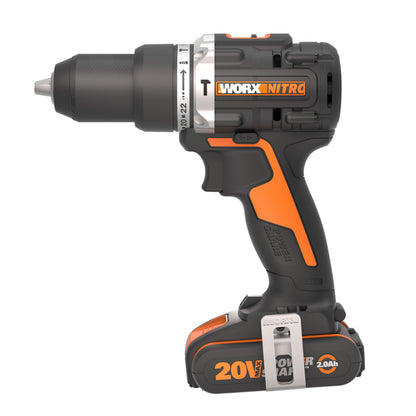 Worx WX352.1 - Taladro percutor BL NITRO 20V (2bat 4,0Ah) 60Nm