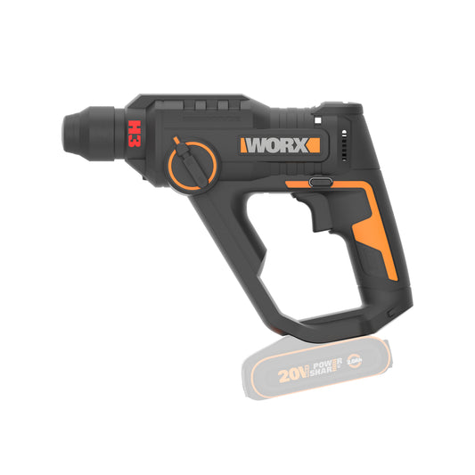 Worx WX391.9 - Martillo perforador H3 1,2J 20V (S/bat)
