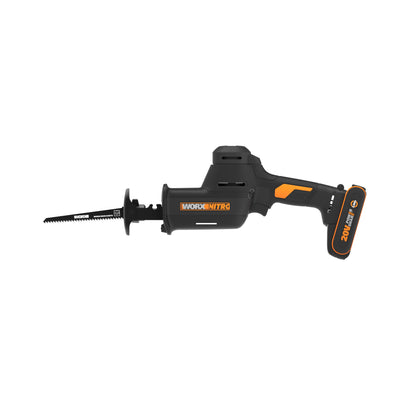 Worx WX501 - Sierra sable compacta brushless a batería, 20V, 26mm, 1*2.0Ah, cargador