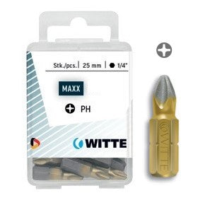 Witte Puntas Phillips de 25 mm en cajita de plástico