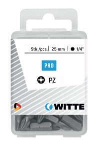 Witte Puntas Pozidriv de 25 mm en cajita de plástico