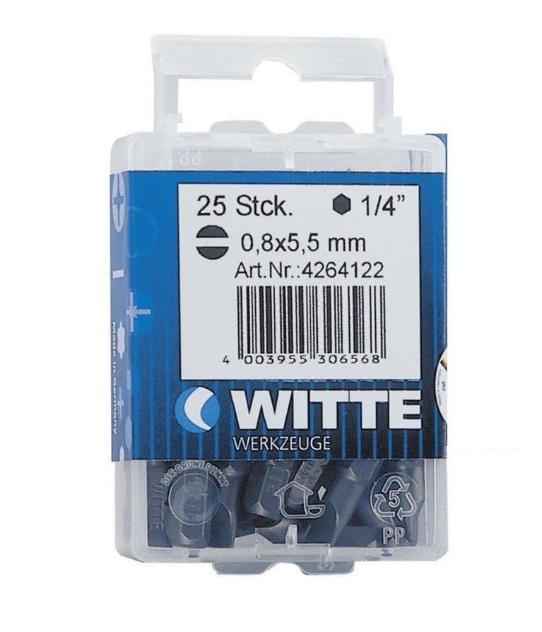 Witte Puntas Planas de 25 mm en cajita de plástico