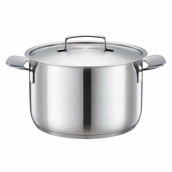 Fiskars Cazuela, 5 L, Sin revestimiento, Apto para todas las placas de cocción, Acero inoxidable reciclado, All Steel, Plateado, 1064752