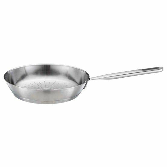 Fiskars Sartén, Ø 24 cm, All Steel pure, Sartén Sin Recubrimiento, Apta para Todas las Placas, Acero Inoxidable Reciclado, Plateado, 1065627