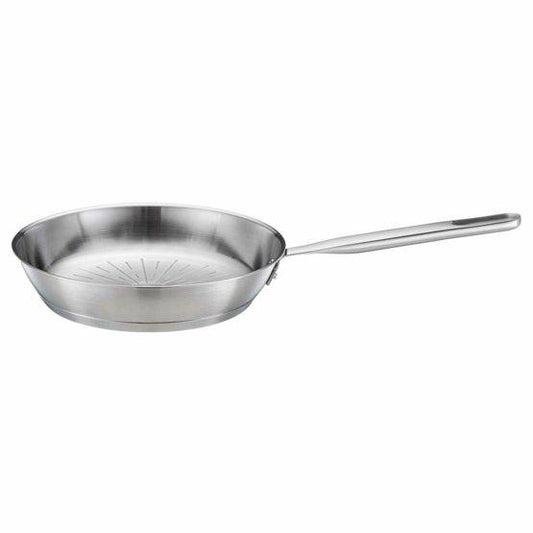 Fiskars Sartén, Ø 24 cm, All Steel pure, Sartén Sin Recubrimiento, Apta para Todas las Placas, Acero Inoxidable Reciclado, Plateado, 1065627