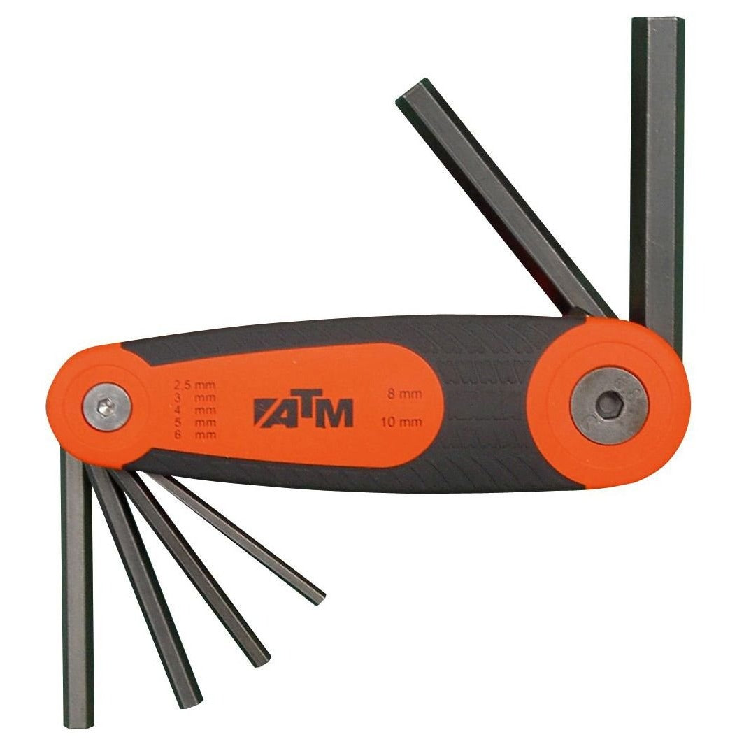 ATM Wrenches &amp; Sockets A1101 - Set of 6 Allen keys in a knife-type holder (SW 2.5-8)