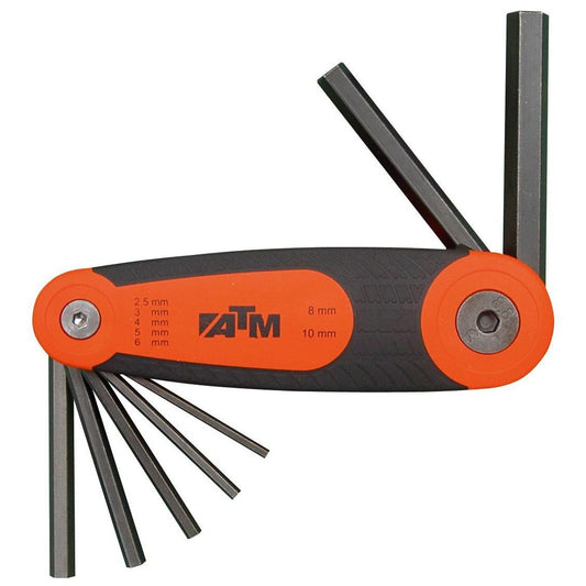 ATM Wrenches &amp; Sockets A1102 - 7-piece Allen key set in a pocket knife holder (SW 2.5-10)