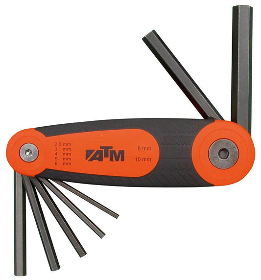 ATM Llaves & Vasos A1102 - Juego de 7 llaves Allen en soporte tipo navaja (SW 2,5 - 10) - Ferrotecnia