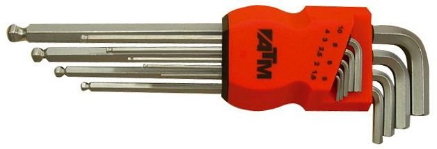 ATM Llaves & Vasos A1201 - Juego de 9 llaves Allen bola extra largas (SW 1,5 - 10) - Ferrotecnia