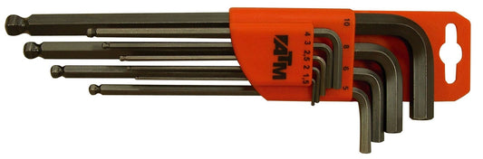 ATM Llaves & Vasos A1301 - Juego de 9 llaves Allen bola largas (SW 1,5 - 10) - Ferrotecnia