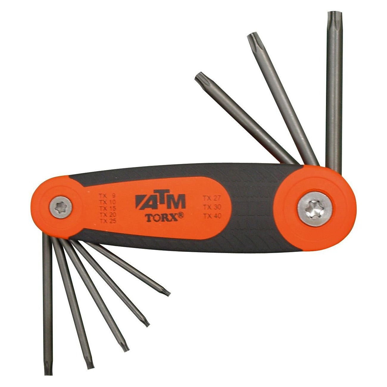 ATM Llaves & Vasos A1501 - Juego de 8 llaves Torx en soporte tipo navaja (T9-T40)
