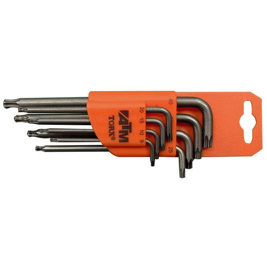 ATM Wrenches &amp; Sockets A1601 - Set of 8 long Torx security ball end wrenches (T9-T40)