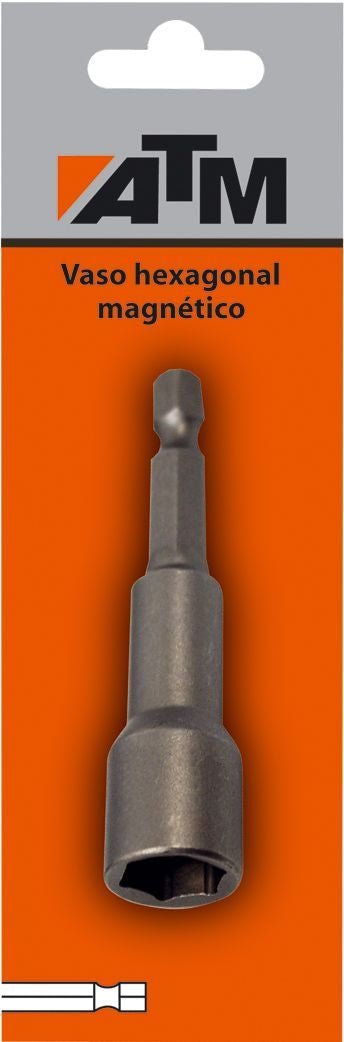 ATM Llaves & Vasos Vaso hexagonal magnético 1/4" en blister individual - Ferrotecnia