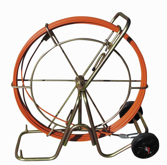 ATM Pasahilos 770960 - Guía pasahilos fibra de vídrio autoenergética con contenedor de Ø 900 mm con ruedas (Largo 60 m; Ø 9 mm) - Ferrotecnia