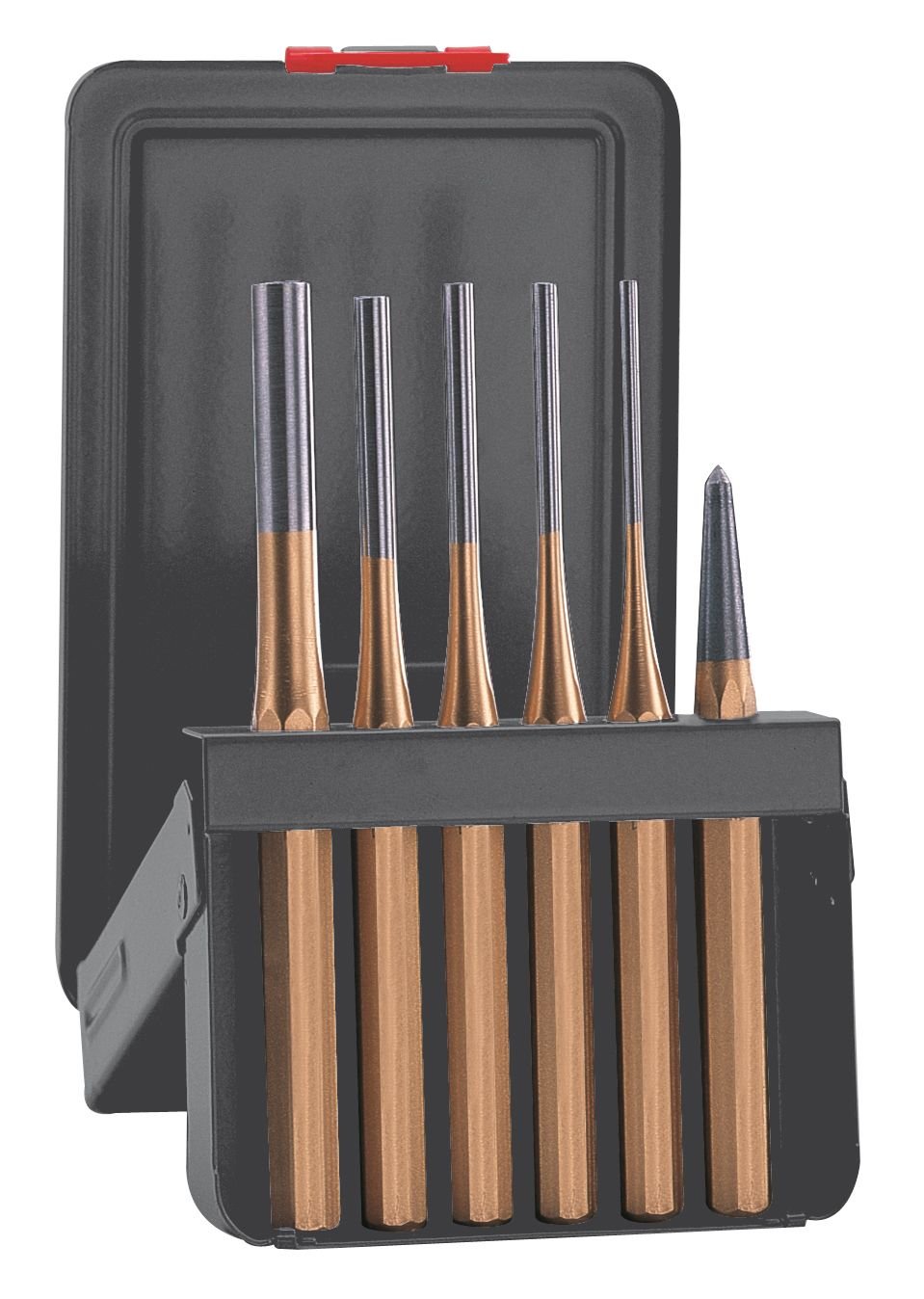 ATM Percusión 425161D - Juego de 5 botadores cilíndricos de 150 mm + 1 granete de 120 mm serie dorada - Ferrotecnia