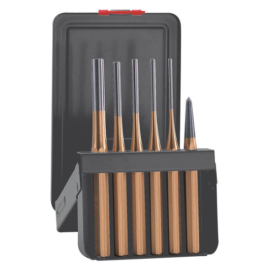 ATM Percussion 425161D - Set of 5 150 mm cylindrical pins + 1 120 mm gold series punch