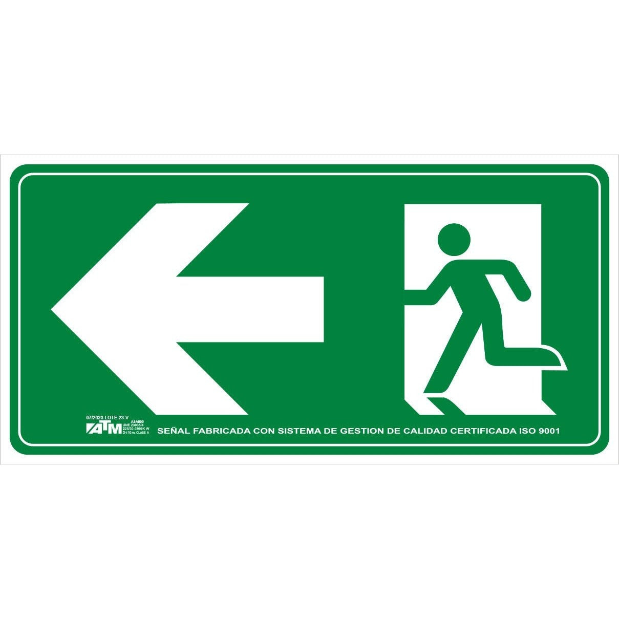 ATM Signaling Evacuation sign left arrow PVC
