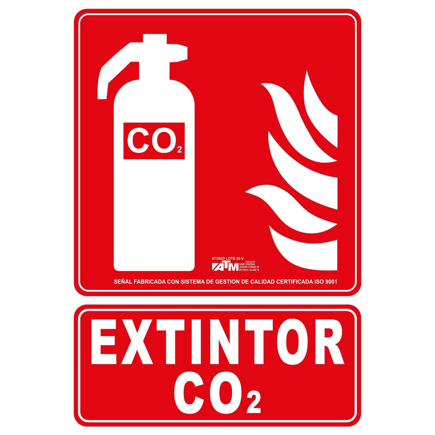 ATM Signaling CO2 PVC fire extinguisher sign