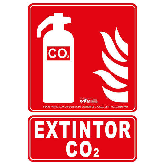 ATM Signaling CO2 PVC fire extinguisher sign