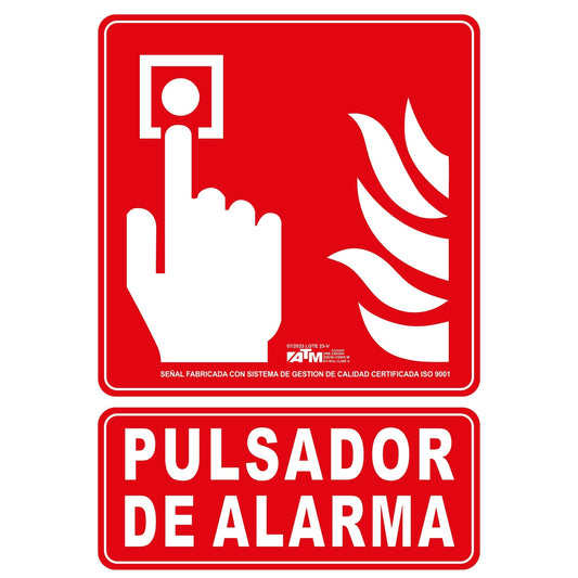 ATM Señalización Señal pulsador de alarma PVC