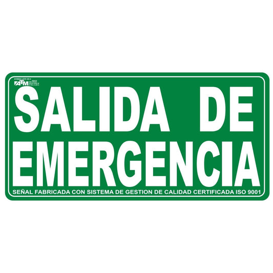 ATM Señalización Señal salida de emergencia PVC