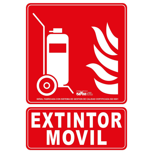 Signalisation ATM ASB030 - Panneau extincteur en PVC de classe B pour camion