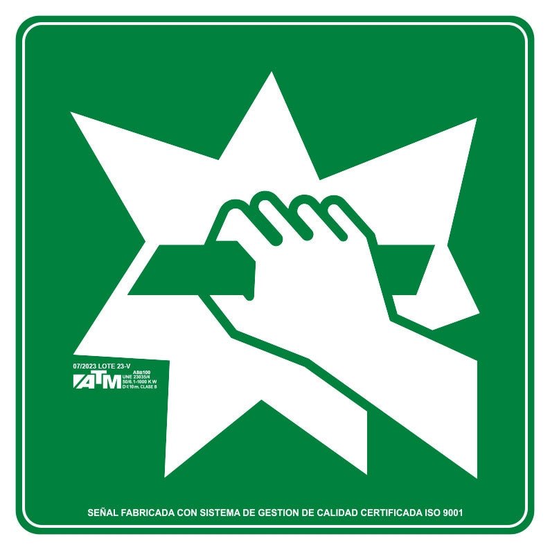 ATM Señalización ASB100 - Señal empujar barra PVC clase B - Ferrotecnia