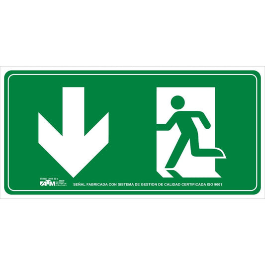 ATM Signaling ASB130 - Evacuation sign down arrow PVC class B
