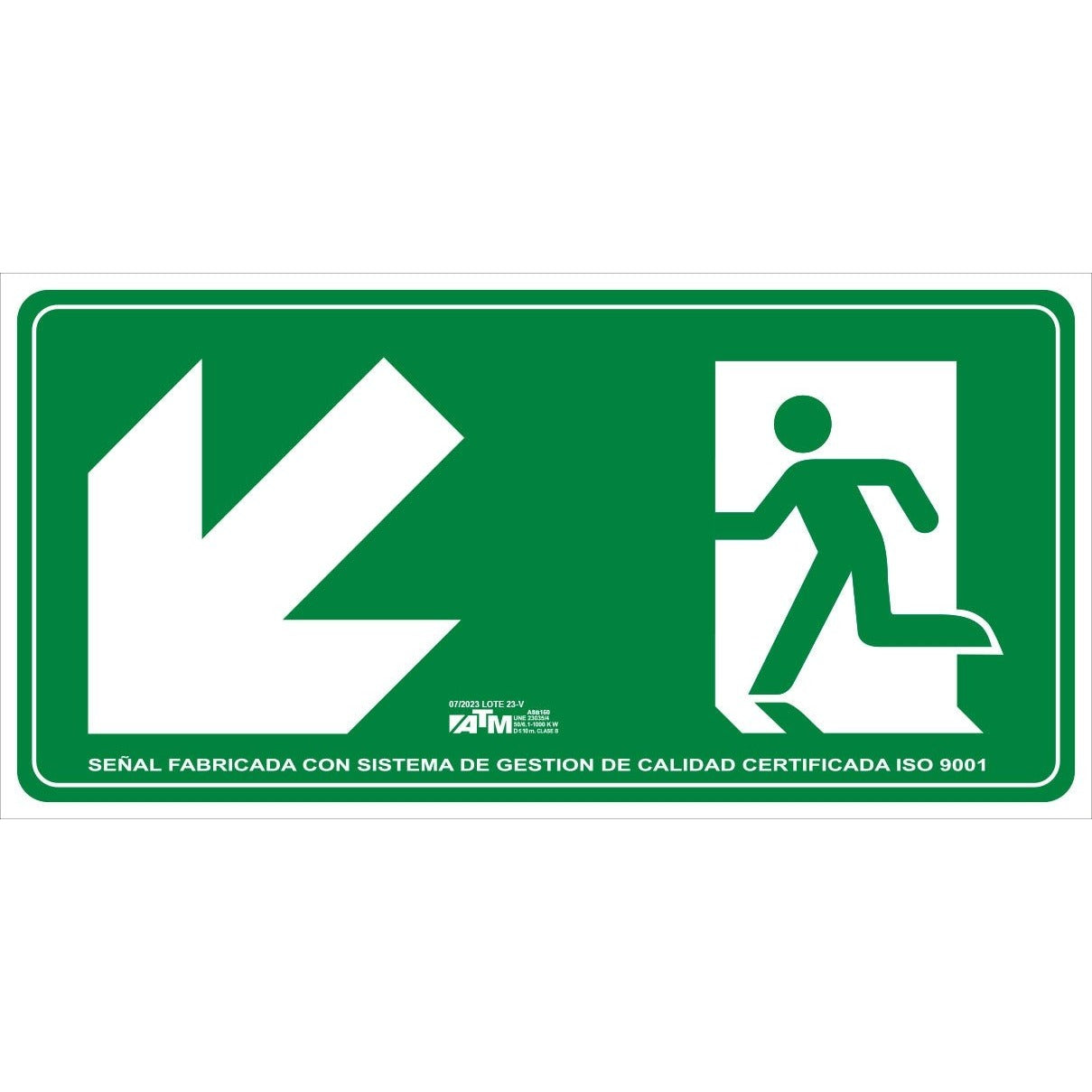 ATM Signaling ASB150 - Evacuation sign downstairs left PVC class B