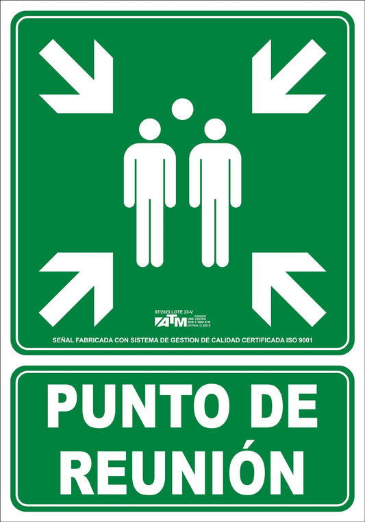 ATM Señalización ASB200 - Señal punto de reunión PVC clase B - Ferrotecnia