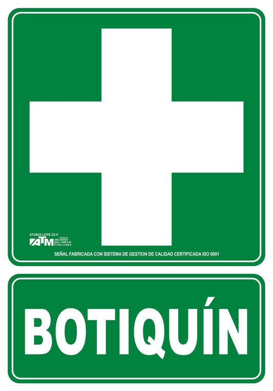 ATM Señalización ASB210 - Señal botiquín PVC clase B - Ferrotecnia