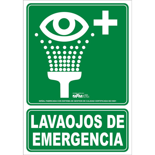 ATM Señalización ASB220 - Señal lavaojos de emergencia PVC clase B - Ferrotecnia
