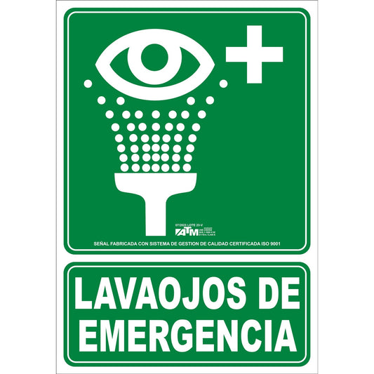 ATM Señalización ASB220 - Señal lavaojos de emergencia PVC clase B