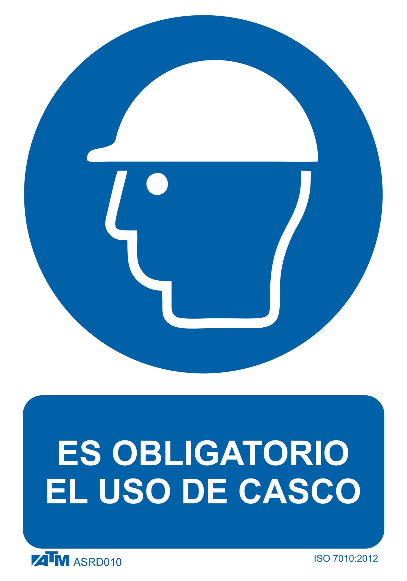 ATM Señalización ASRD010 - Señal obligatorio el uso del casco PVC Glasspack - Ferrotecnia