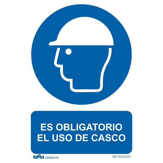 Signalisation ATM ASRD010 - Panneau obligatoire pour le port du casque PVC Glasspack