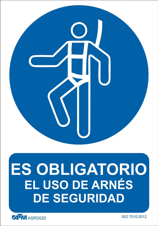 ATM Señalización ASRD020 - Señal obligatorio el uso del arnés PVC Glasspack - Ferrotecnia