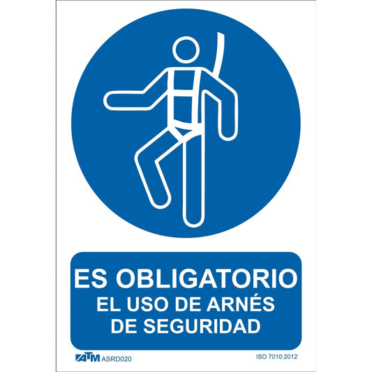 ATM Señalización ASRD020 - Señal obligatorio el uso del arnés PVC Glasspack - Ferrotecnia