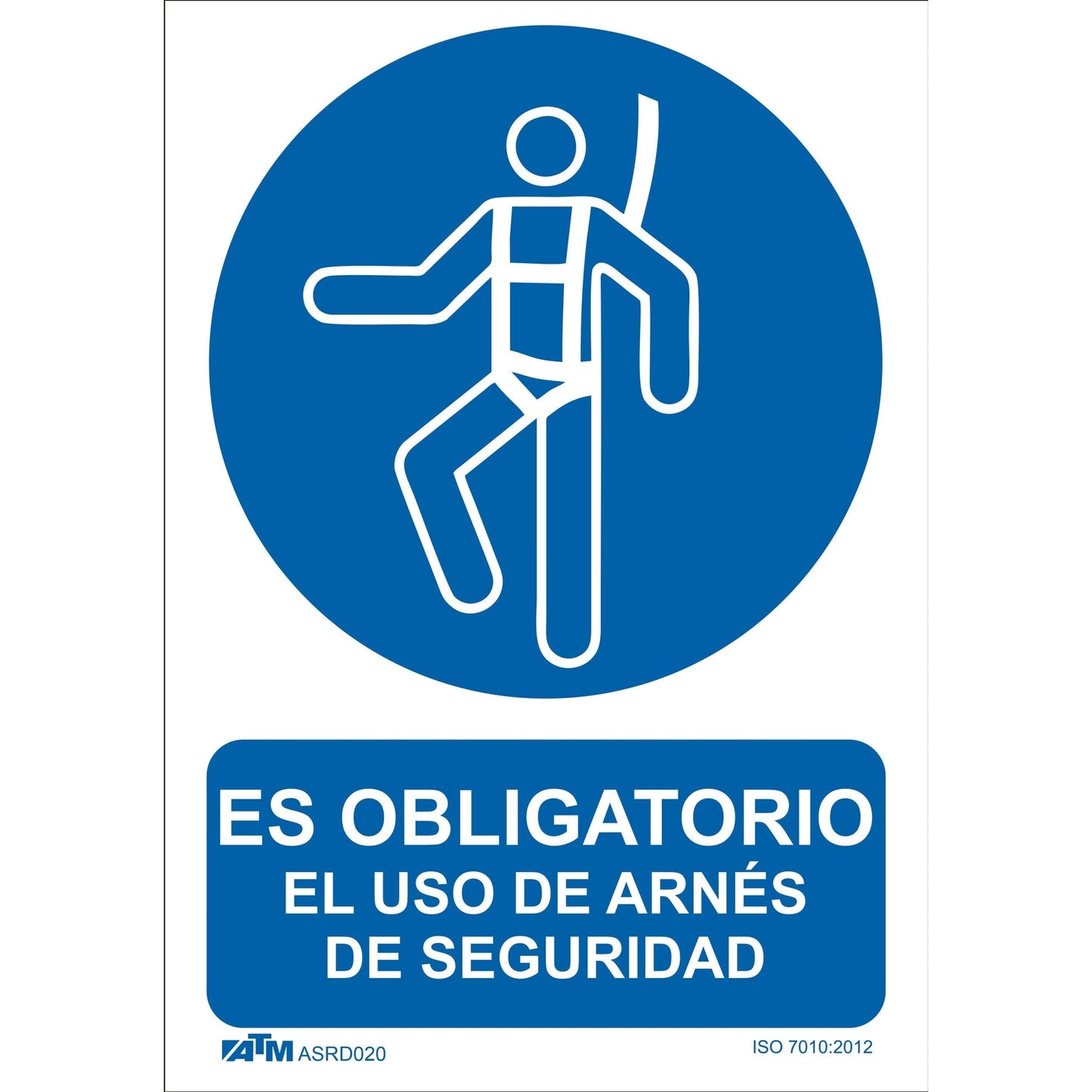 ATM Signaling ASRD020 - Mandatory sign for the use of the PVC Glasspack harness
