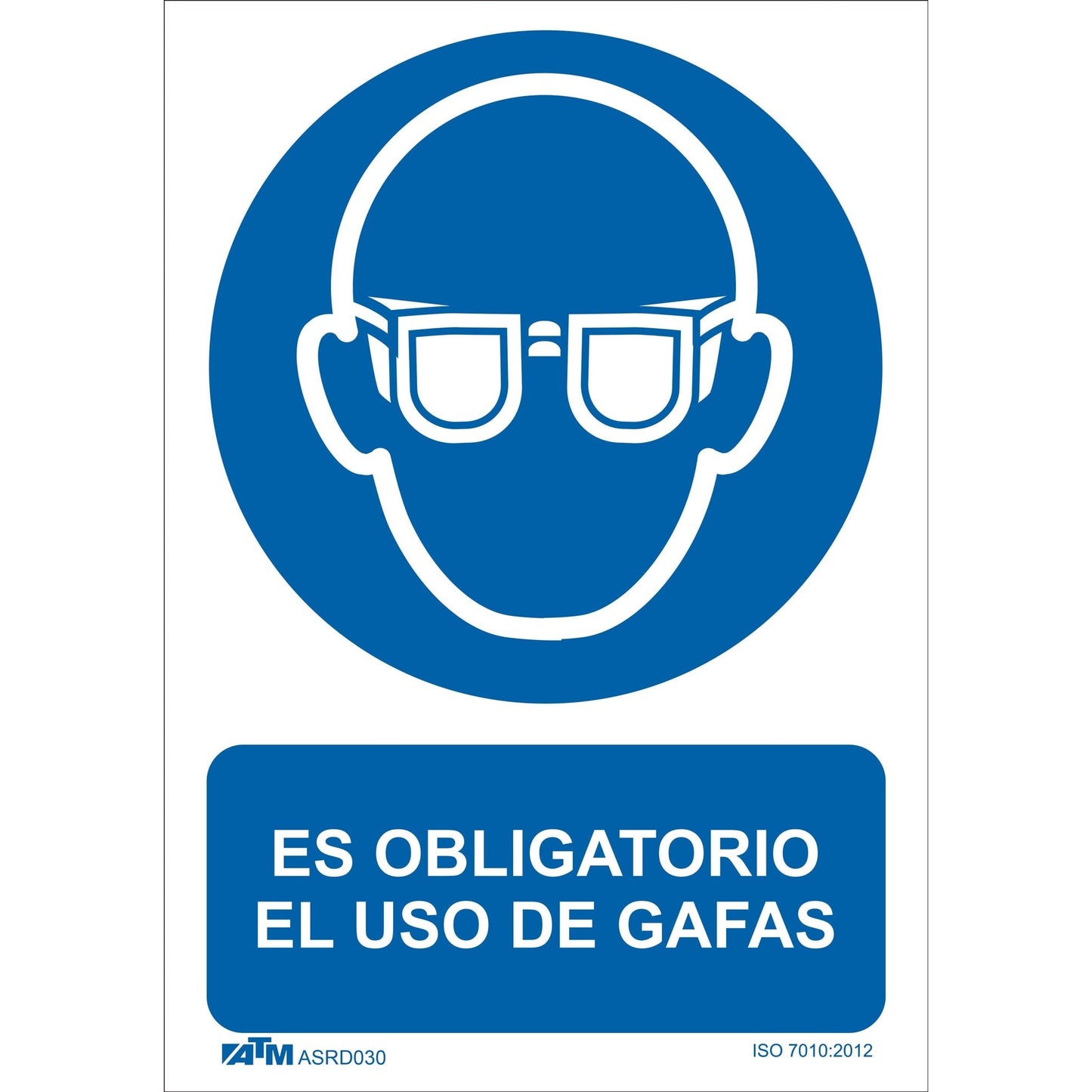 Signalisation ATM ASRD030 - Panneau obligatoire pour l'utilisation de verres PVC Glasspack