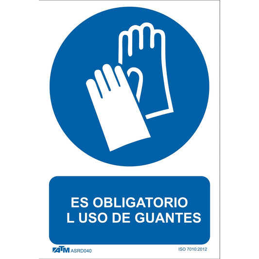 ATM Signaling ASRD040 - Mandatory sign for the use of PVC Glasspack gloves