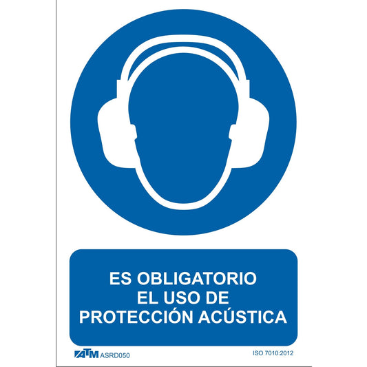 ATM Signaling ASRD050 - Mandatory sign for the use of PVC Glasspack acoustic protection