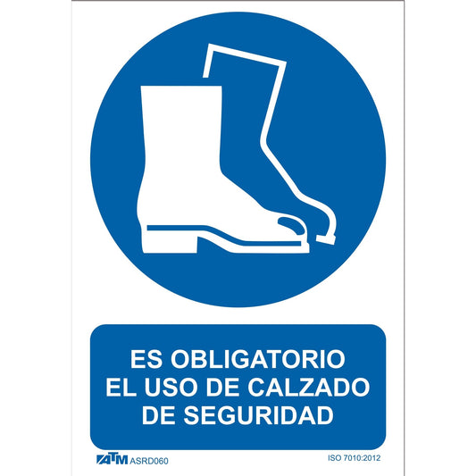 ATM Signaling ASRD060 - Mandatory sign for the use of PVC Glasspack safety footwear