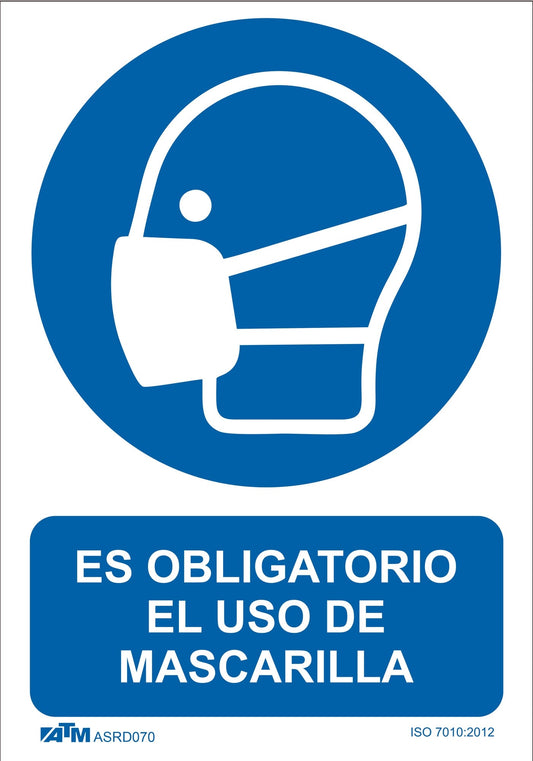 ATM Señalización ASRD070 - Señal obligatorio el uso de mascarilla PVC Glasspack - Ferrotecnia